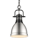 Duncan Chain Pendant - Matte Black / Pewter / Pewter