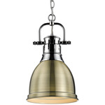 Duncan Chain Pendant - Chrome / Aged Brass / Aged Brass