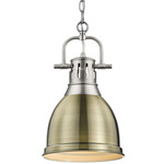 Duncan Chain Pendant - Pewter / Aged Brass / Aged Brass