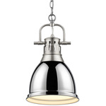 Duncan Chain Pendant - Pewter / Chrome / Chrome