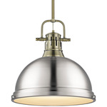 Duncan Downrod Pendant - Aged Brass / Pewter / Pewter