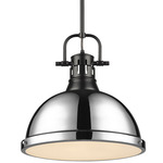 Duncan Downrod Pendant - Matte Black / Chrome / Chrome