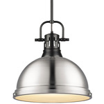 Duncan Downrod Pendant - Matte Black / Pewter / Pewter