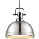 Duncan Downrod Pendant - Chrome / Pewter / Pewter