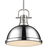 Duncan Downrod Pendant - Pewter / Chrome / Chrome