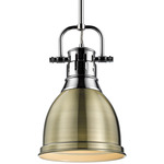 Duncan Downrod Pendant - Chrome / Aged Brass / Aged Brass