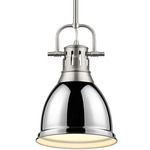 Duncan Downrod Pendant - Pewter / Chrome / Chrome