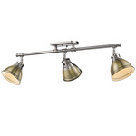 Duncan Semi Flush Track Light - Pewter / Aged Brass