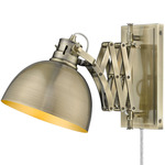 Hawthorn Swing Arm Wall Sconce - Aged Brass / Aged Brass / Aged Brass