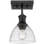 Hines Adjustable Wall / Semi Flush Ceiling Light - Matte Black / Seeded