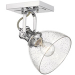 Hines Adjustable Wall / Semi Flush Ceiling Light - Chrome / Seeded