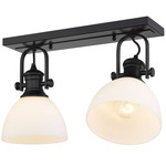Hines Multi-Light Wall / Semi Flush Ceiling Light - Matte Black / Opal