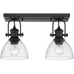 Hines Multi-Light Wall / Semi Flush Ceiling Light - Matte Black / Clear Seeded