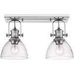 Hines Multi-Light Wall / Semi Flush Ceiling Light - Chrome / Clear Seeded