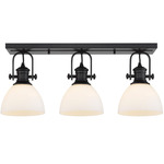 Hines Multi-Light Wall / Semi Flush Ceiling Light - Matte Black / Opal