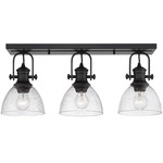 Hines Multi-Light Wall / Semi Flush Ceiling Light - Matte Black / Clear Seeded