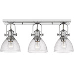 Hines Multi-Light Wall / Semi Flush Ceiling Light - Chrome / Clear Seeded