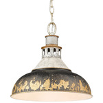 Kinsley Pendant - Aged Galvanized Steel / Antique Black Iron