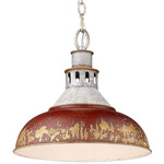 Kinsley Pendant - Aged Galvanized Steel / Antique Red