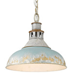 Kinsley Pendant - Aged Galvanized Steel / Antique Teal