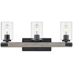 Lowell Bathroom Vanity Light - Matte Black / Clear