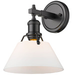 Orwell Straight Arm Wall Sconce - Matte Black / Opal
