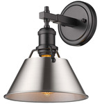 Orwell Straight Arm Wall Sconce - Matte Black / Pewter