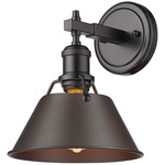 Orwell Straight Arm Wall Sconce - Matte Black / Rubbed Bronze