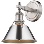 Orwell Straight Arm Wall Sconce - Pewter / Chrome