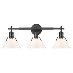 Orwell Bathroom Vanity Light - Matte Black / Opal