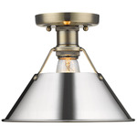 Orwell Semi Flush Ceiling Light - Aged Brass / Chrome