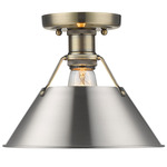 Orwell Semi Flush Ceiling Light - Aged Brass / Pewter