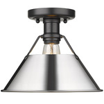 Orwell Semi Flush Ceiling Light - Matte Black / Chrome