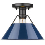 Orwell Semi Flush Ceiling Light - Matte Black / Navy