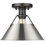 Orwell Semi Flush Ceiling Light - Matte Black / Pewter