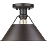 Orwell Semi Flush Ceiling Light - Matte Black / Rubbed Bronze