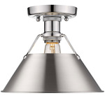Orwell Semi Flush Ceiling Light - Chrome / Pewter