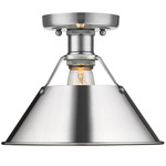 Orwell Semi Flush Ceiling Light - Pewter / Chrome