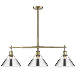 Orwell Linear Pendant - Aged Brass / Chrome / Chrome