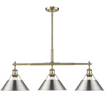 Orwell Linear Pendant - Aged Brass / Pewter / Pewter