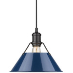 Orwell Pendant - Matte Black / Navy