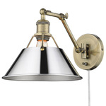 Orwell Swing Arm Wall Sconce - Aged Brass / Chrome
