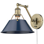 Orwell Swing Arm Wall Sconce - Aged Brass / Navy