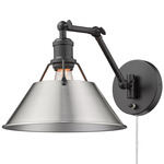 Orwell Swing Arm Wall Sconce - Matte Black / Pewter
