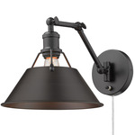Orwell Swing Arm Wall Sconce - Matte Black / Rubbed Bronze