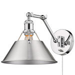 Orwell Swing Arm Wall Sconce - Chrome / Pewter