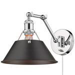 Orwell Swing Arm Wall Sconce - Chrome / Rubbed Bronze