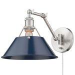 Orwell Swing Arm Wall Sconce - Pewter / Navy