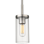 Winslett Pendant - Pewter / Clear Ribbed
