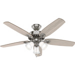 Builder Plus 3-Light Ceiling Fan - Brushed Nickel / Light & Warm Gray Oak